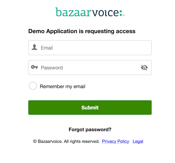 Bazaarvoice Portal Access Page